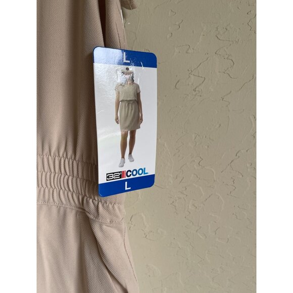 New! 32Degrees Cool Tan Athletic Dress Size Large Pockets Knee Length Drawstring - Picture 7 of 9